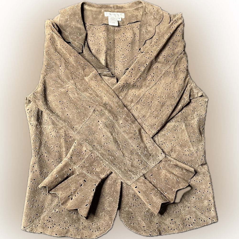 Coldwater Creek Suede Leather Jacket - Picture 3 of 7
